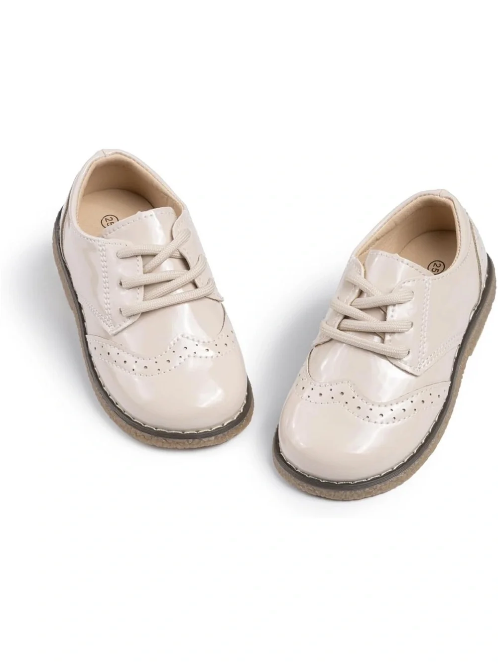 Classic Kids Lace-Up Brogue Shoes in Cream. Boys. Or girl. Unisex